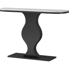 Generisch Moderner Konsolentisch mit goldenem Sockel, für Flur, schmaler Sofatisch mit Felsplatte, gebogener Eingangstisch für Flur, elegante Metallakzent-Möbel (100 x 30 x 80 cm)