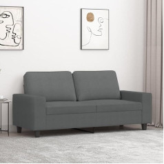 Generisch Jiangboyue-359392 2-Seater Sofa Dark Grey 140 cm Fabric