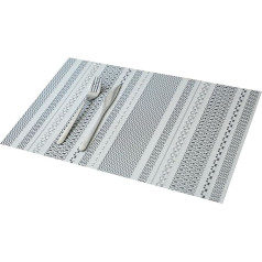 Amdxd 2er Set Tischset Weihnachten Quadratisch, PVC Platzdeckchen Abwaschbar Natur Rechteckig mit Horizontale Streifen Hitzebeständige, Tisch-Sets Schwarz für Restaurant Speisetisch, 45x30CM