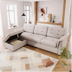 Moimhear Corner Sofa L Shaped with Footrest with Ottoman Storage Set