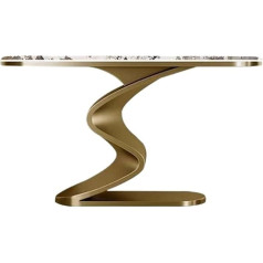 Generisch Modern Faux Marble Console Table with Metal Base Living Room Hallway Small Narrow Entrance Table