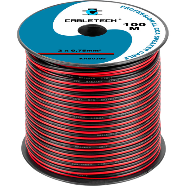 CCA skaļruņu kabelis 0,75 mm melns/arkans