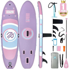 Niphean Stand Up Paddling Board, 305 cm Inflatable SUP Board with Sturdy Fins and Durable Accessories, Stand Up Paddle, Ideal for Beginners in Stand Up Paddling and Yoga on the Water