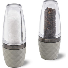 Cole & Mason H321806 City Salt and Pepper Mill Set of 2 Manual Concrete / Acrylic 160 mm Precision + Ceramic Grinder Gift Set