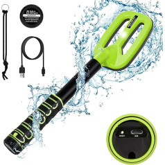 OMMO Underwater Metal Detector, Waterproof Pinpointer Metal Detector, Rechargeable Built-in Battery, Vibration and Sound, 3 Modes, LED Light Alarm, Pinpointer Metal Detector for Sports Diving, Green