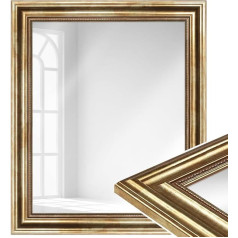 WANDStyle Mirror 50 x 60 cm in Baroque Style Made of Wood, Large Golden Wall Mirror, Made in Germany - H550