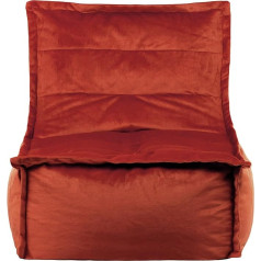 Icon Dolce Bean Bag Leige for Adults, Terracotta, Fluffy Velvet Fabric, Giant Velvet Bean Bag with Filling, Bean Bag Chair, Comfortable Chair for Living Room, Lounge, Bedroom, Office
