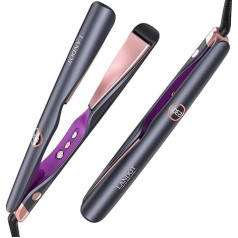 LANDOT Hair Straighteners and Curlers 2 in 1 - Twist Flat Curling Iron Pro Multi-Styler for Curl/Wave/Straighten Hair
