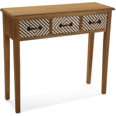 Versa Severn Narrow Furniture for Entrance or Hallway, Modern Console Table with 3 Drawers, Dimensions (H x L x W) 80 x 30 x 90.5 cm, Wood, Colour: Brown