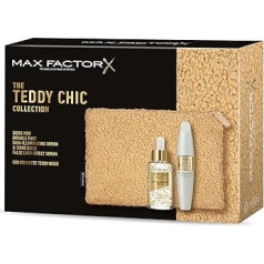 Max Factor, Gift Box for Women Teddy Chic Soft Teddy Fabric Clutch Bag with Miracle Pure Serum + False Lash Effect Lash Serum