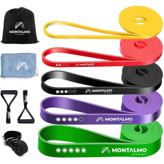 MONTALMO Elastische Bänder für Muskelaufbau, Widerstandsbänder, Fitnessbänder, Bänder für das Training im Fitnessstudio oder zu Hause, komplettes Set für Übungen, Crossfit, Klimmzüge, Physiotherapie
