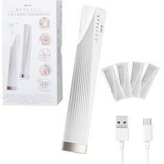 STYLPRO 2 in 1 Sonic Dermaplane & Trimmer: Lighted Edge Rechargeable Cordless Travel Friendly Eyebrow Peach Fluff Bikini Line Pain Free Exfoliation with 3 Vibration Levels
