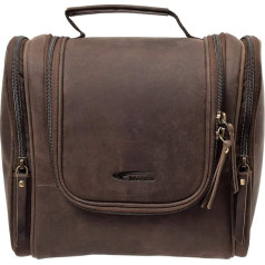 Menzo Genuine Leather Toiletry Bag for Men and Women