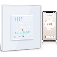 BSEED Smart Alexa Water Thermostat, Programmable Temperature Controller for Water Heating Equipment 5A, Thermostat Underfloor Heating, Compatible with Alexa and Google Home, White (Hub Unrequired)