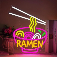 Horseneon Ramen Neon Sign Neon Sign for Wall Decoration Noodle Light Up Sign for Kitchen Restaurant Pub Home Bar Kitchen Dining Club Japanese Noodle Shop Sign Decoration