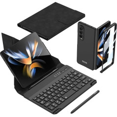 COQUE Samsung Galaxy Z Fold 2 Mobile Phone Case, Mobile Phone Office Keyboard + Touch Pen, Screen Protector Integrated Mobile Phone Case Kit, Foldable Case for Samsung Galaxy Z Fold 2 5G Black