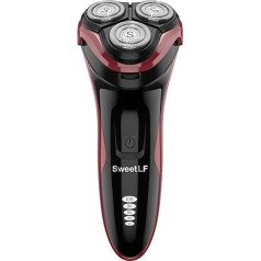 SweetLF Wet & Dry Electric Shaver for Men with 3 Extra Blades IPX7 Waterproof - Red Gemstone