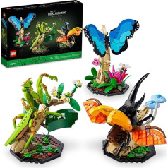 LEGO Ideas The Insect Collection 21342 - Funny Gift for Nature Lovers with Life-Size Blue Morpho Butterflies, Hercules Beetle and Chinese Mantis Display Models, Beetle Construction Set
