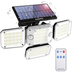 Solar Lights for Outdoor Use with Motion Sensor Waterproof Outdoor Light: Solar LED Spotlight with 2 Sensors Solar Lights 320° Lighting Angle - Solar Wall Light with Remote Control for Garden Garage