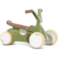 Berg GO² 2-in-1 Retro Green Slide Car, Ride-On and Balance Bike, Children's Car with Fold-Out Pedals, Pedal Gokart, Children's Toy Suitable for Children Aged 10-30 Months, Large