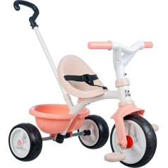 Smoby - Be Move Rose - Kids Tricycle with Push Bar, Seat with Safety Belt, Metal Frame, Pedal Freewheel, for Children from 15 Months