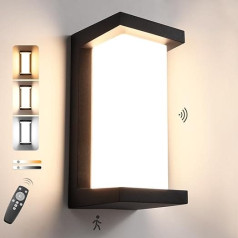 Outdoor Light with Motion Sensor - 18 W Wall Light Outdoor/Indoor Remote Control, IP65 Waterproof, 2000 LM Dimmable 3000 K - 6500 K, Aluminium Outdoor Wall Lights for House Entrance, Garages,