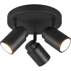 Trio Leuchten Angelo 880430332 Bathroom Spotlight Metal Matte Black 3x GU10 Bulbs Not Included