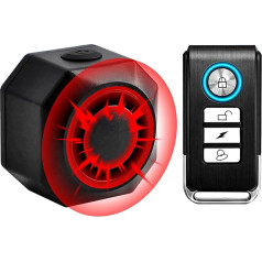 Bicycle Alarm System, 110 dB Loud Anti-Theft Device, USB Rechargeable Alarm with Remote Control, Wireless Vibration Motion Sensor, IP65 Waterproof, for Bicycle, Motorcycle, Car, Scooter