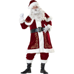 EOZY 9-Piece Santa Claus Costume Men's Santa Claus Costume Adult Santa Claus Cosplay Fancy Dress