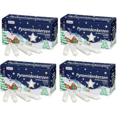 Pyramid candles, small, white, approx. 14 x 74 mm / Pack of 200 Christmas Candles, Advent Candles, Christmas Tree Candles, Candles