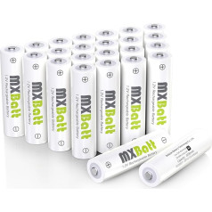 MXBatt Batteries AA Rechargeable Nimh 1.2 V 3200 mAh, Double A Batteries with Low Self-Discharge Pack of 24