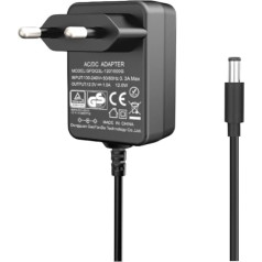 WICAREYO 12V 1A Power Adapter Charging Cable Power Supply for Surveillance System Security Camera DC 5.5mm x 2.1mm (1.5m/5ft)