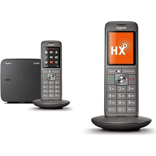 Gigaset CL660 Telephone - Cordless Telephone / Handset - with Colour Display / Large Buttons Hands-Free Calling - Analogue Telephone - Anthracite & CL660HX DECT/VOIP Cordless Telephone