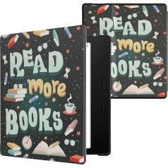 kwmobile Flip Case Compatible with Amazon Kindle Oasis 10th Generation Case - eReader Case - Read More Books Blue Yellow Green