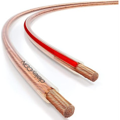 deleyCON 30 m Speaker Cable 2 x 2.5 mm² – Pure Copper – OFC Speaker Cable – Audio Speaker Cable for HiFi Speakers & Surround – Polarity Marking – Transparent