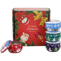 Gifts for Women, Pack of 4 Scented Candles Gift Set, Candles Christmas Gifts, Christmas Decoration, Scented Candles Made of Natural Soy Wax, Relaxation Gift for Women Aroma Therapy