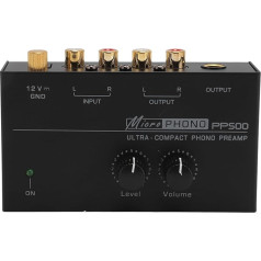 Phono Record Player Preamplifier, RIAA Equalized, Low Noise A/D Converter with Moving Magnet, Multiple Connection Options (EU Plug)