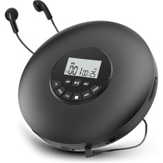 Arafuna Portable CD Player, Compact Discman CD Player, Personal Music Player with CD-R and CD-RW Playback, Anti-Skip Protection, Programmable Tracks, Headphones Included