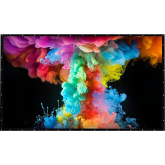 INMOZATA Foldable Projector Screen, 80x45 Inch Wall and Ceiling Projector Screen with Black PVC Backing, 16:9 Aspect Ratio, Matte White, for Home Theater, Theatre, School, Office, Outdoor and