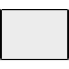 Projection Screen, 60-100 Inch 4:3 Portable Foldable Projection Screen with Black Edges and Hanging Holes, Wrinkle-Resistant White Projector Curtain for Outdoor Camping Films, Open Air Cinema (84