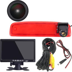 HD Caravan Reversing System Brake Light Reversing Camera Roof Camera Parking Aid with Angle Adjustable Compatible with Renault Dacia Third Brake Light Dokker Logan MCV Express Box