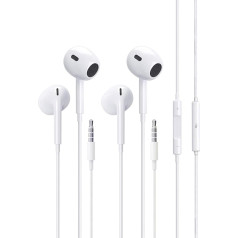 In-Ear-Kopfhörer, kabelgebunden, geräuschisolierendes Headset mit Mikrofon, kompatibel mit Handy-Pad, Samsung, HuaWei, MP3-Player, Smartphones und Laptops, 2 Stück
