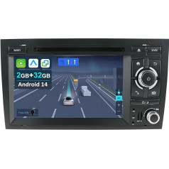 CADLEY Android 14 Autoradio für Audi A4 (B6/B7) | Seat Exeo,mit Wireless Apple CarPlay Android Auto DSP,Mirror Link,7-Zoll IPS,GPS Navigation,Bluetooth WiFi USB FM+Rückfahrkamera