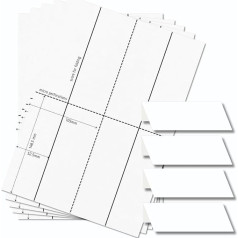 OfficeGear Zeltkarten, 4 Stück, 250 Blatt, 1000 Karten, 170 g/m², Großpackung, 52 x 148 mm, perforiert, bedruckbar, Klapptisch, Namenskarten für Konferenzen, Ausstellungen, Hochzeiten –