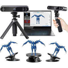 Revopoint POP 3 3D Scanner with Turntable and Power Bank, 0.05 mm Precision Infrared Structural Light 3D Scanner for 3D Printer and Modeling, Scanning Speed of up to 18 FPS