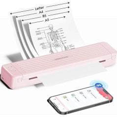 PokeLabel P831 Portable Thermal Printer Normal and Thermal Paper, Mobile Printer A4 for On the Go, Compatible with Samsung Android iOS Mobile Phone, Bluetooth Black White Printer for A4/B5/A5/Letter,