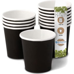 BIOZOYG Pack of 1000 Coffee Cups Paper Cups 100 ml / 4 oz Diameter 62 mm Black - Disposable Cups Plastic-Free - Cups from Sustainable Forestry - Coffee Cups Disposable