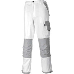 Portwest KS54WHRXL Series KS54 Craft Trouser, Regular, Size: X-Large, White/Grey