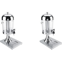 Getränkespender mit Stand, 2pcs Getränkspender für Home Party Edelstahl Wasserglasspender mit Eiscontainer Zapfen Getränk Jar