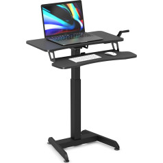 Worktrainer - Updesk High Small Height Adjustable Desk Hand Crank - Height 72-122 cm - Width 80 cm - Black - New